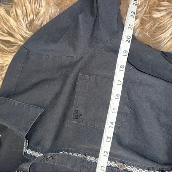 Ariat Women's Kirby Stretch Western Shirt- Black- Poplin- Sz XXL Semi-fitted - Picture 14 of 16